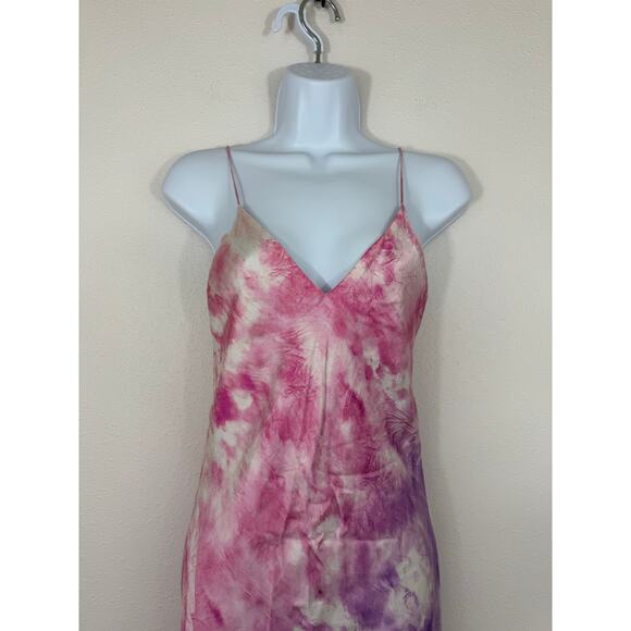 Cami NYC XS Silk Tie Dye Midi Slip Dress Pink Purple - Picture 7 of 9